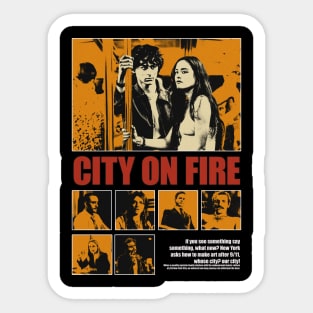 city on fire Sticker